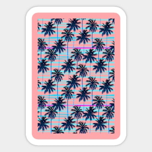 Starry Palms - Aqua Blue Sticker